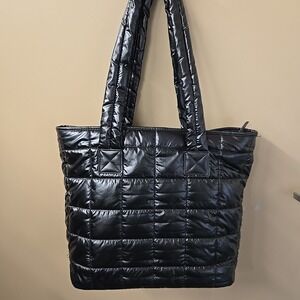 Ladies Nylon Puffer Quilted Tote Purse Bag-By Nollia  14" X 18"